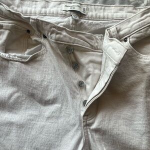 Abercrombie & Fitch Off-White Button-Fly Pants